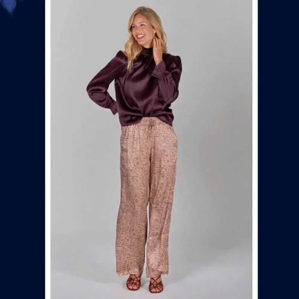 Tucker Camilla Pant Champagne Sequins in Silk Stretch Charmeuse